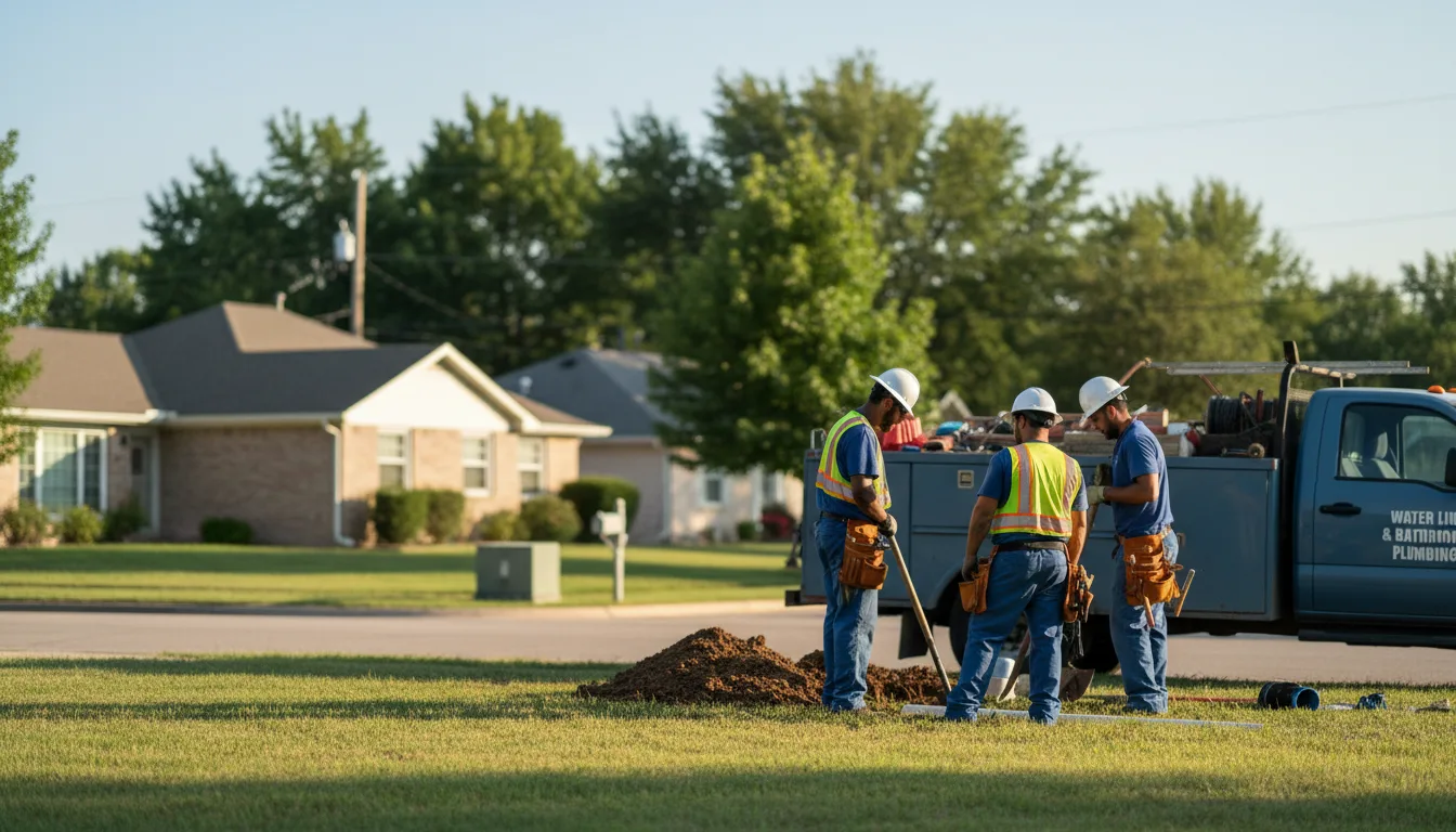 Residential water line and bathroom plumbing service in Hillside, IL